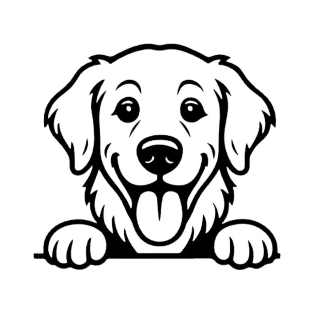 Golden Retriever Dog Peeking Vinyl Graphic Auto Wall Laptop Decal Animal Sticker